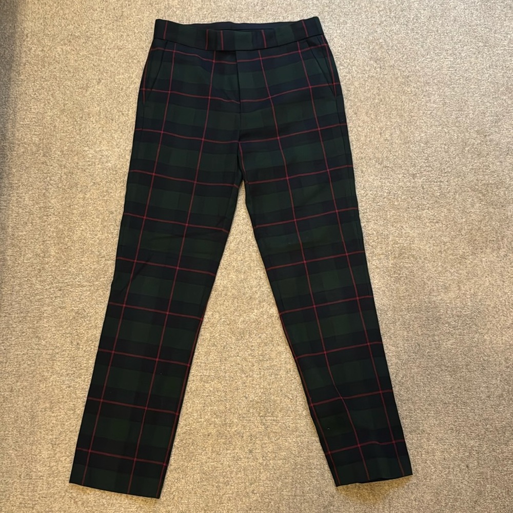 Crewcuts ludlow slim fit plaid holiday dress pants - size 10